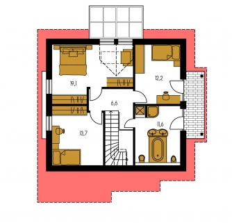 Image miroir | Plan de sol du premier étage - KOMPAKT 47